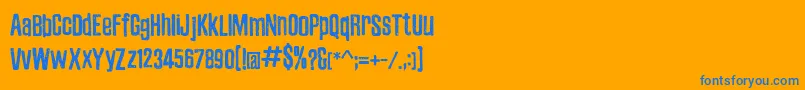 ZubajdaDt-Schriftart – Blaue Schriften auf orangefarbenem Hintergrund