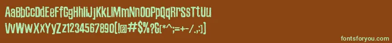 ZubajdaDt-fontti – vihreät fontit ruskealla taustalla