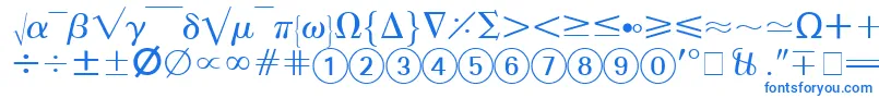 フォントAbacusFourSsi – 白い背景に青い文字