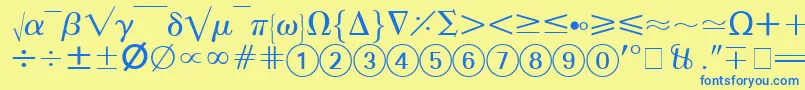 AbacusFourSsi Font – Blue Fonts on Yellow Background