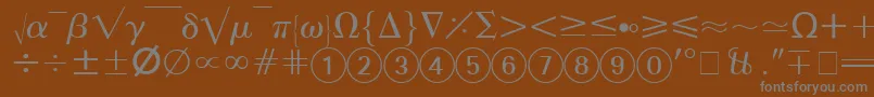 フォントAbacusFourSsi – 茶色の背景に灰色の文字