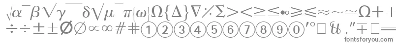 フォントAbacusFourSsi – 白い背景に灰色の文字