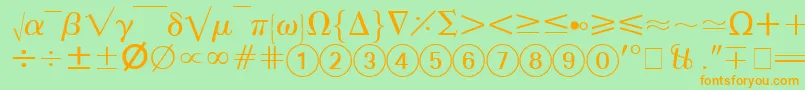 AbacusFourSsi Font – Orange Fonts on Green Background