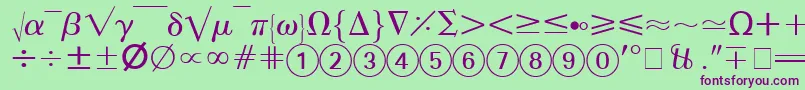 AbacusFourSsi Font – Purple Fonts on Green Background