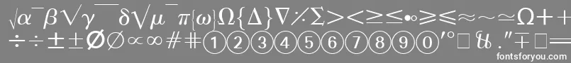 フォントAbacusFourSsi – 灰色の背景に白い文字