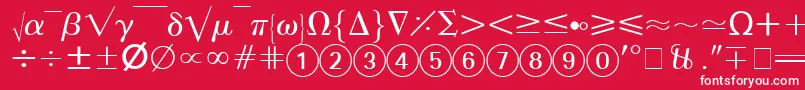 フォントAbacusFourSsi – 赤い背景に白い文字