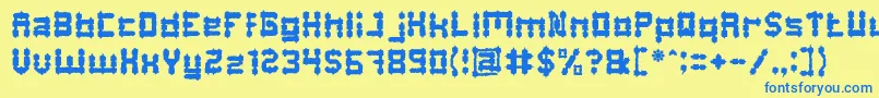 Barbarian Font – Blue Fonts on Yellow Background