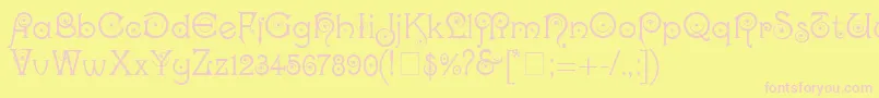 Kismet Font – Pink Fonts on Yellow Background