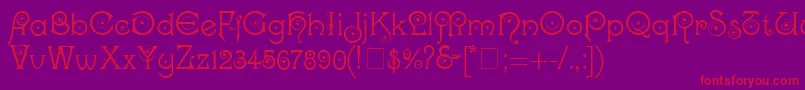 Kismet Font – Red Fonts on Purple Background