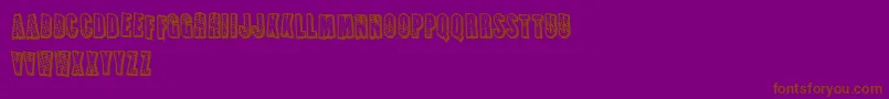 FrenchFriesApocalypse-Schriftart – Braune Schriften auf violettem Hintergrund