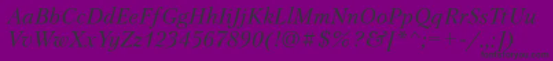 Шрифт PetersburgettItalic – чёрные шрифты на фиолетовом фоне