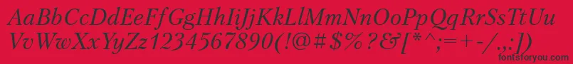 Fonte PetersburgettItalic – fontes pretas em um fundo vermelho