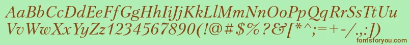 PetersburgettItalic Font – Brown Fonts on Green Background