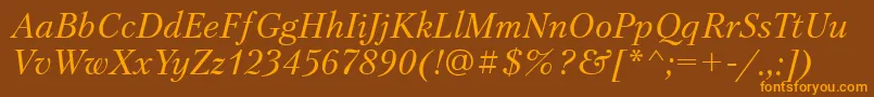 PetersburgettItalic Font – Orange Fonts on Brown Background