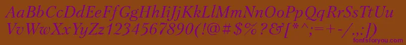 PetersburgettItalic Font – Purple Fonts on Brown Background