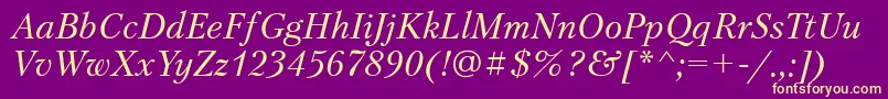 PetersburgettItalic Font – Yellow Fonts on Purple Background