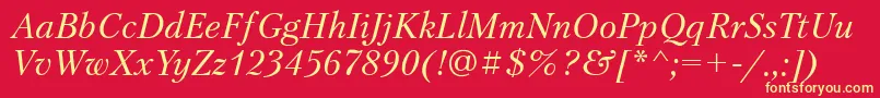 PetersburgettItalic Font – Yellow Fonts on Red Background