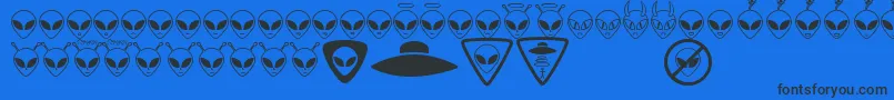 Шрифт AlienconsTfb – чёрные шрифты на синем фоне