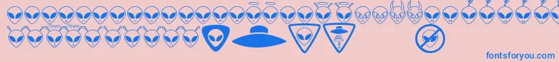 Шрифт AlienconsTfb – синие шрифты на розовом фоне