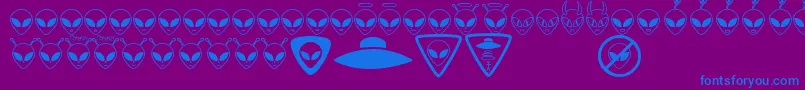 Шрифт AlienconsTfb – синие шрифты на фиолетовом фоне