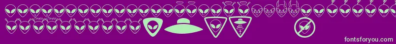 Шрифт AlienconsTfb – зелёные шрифты на фиолетовом фоне