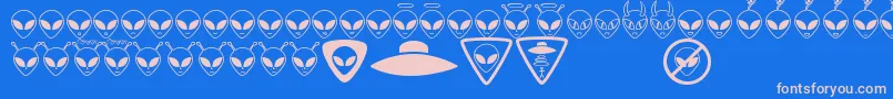 フォントAlienconsTfb – ピンクの文字、青い背景