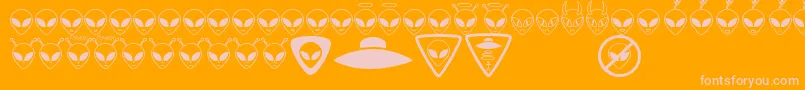AlienconsTfb-Schriftart – Rosa Schriften auf orangefarbenem Hintergrund