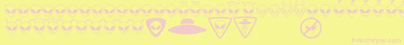 AlienconsTfb Font – Pink Fonts on Yellow Background