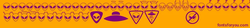 Шрифт AlienconsTfb – фиолетовые шрифты на оранжевом фоне