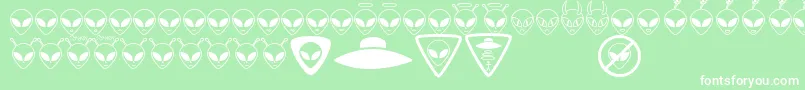 フォントAlienconsTfb – 緑の背景に白い文字