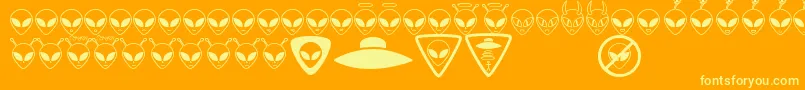 フォントAlienconsTfb – オレンジの背景に黄色の文字