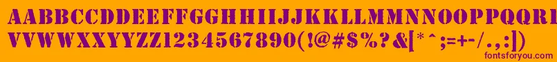 Helamanswarriors Font – Purple Fonts on Orange Background