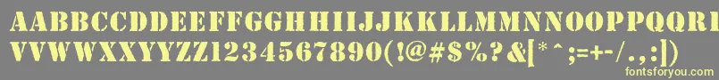 Шрифт Helamanswarriors – жёлтые шрифты на сером фоне