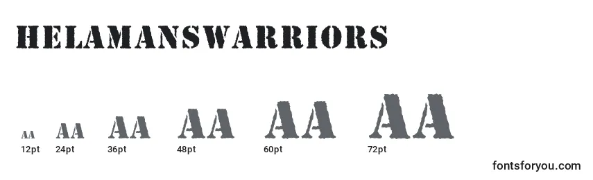 Размеры шрифта Helamanswarriors