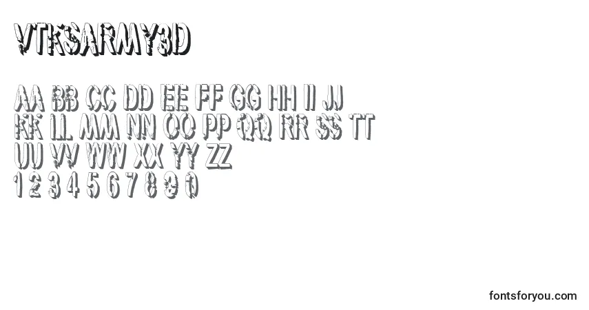 Шрифт VtksArmy3D – алфавит, цифры, специальные символы