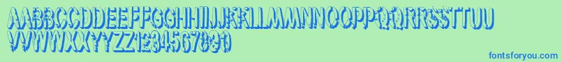 VtksArmy3D Font – Blue Fonts on Green Background