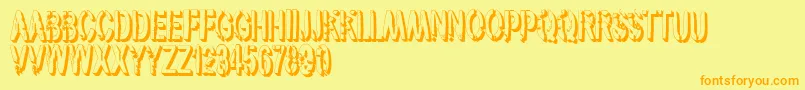 VtksArmy3D Font – Orange Fonts on Yellow Background