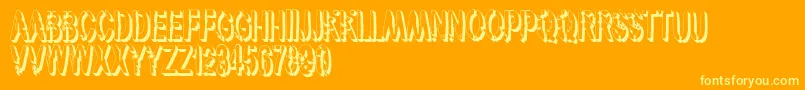 VtksArmy3D-Schriftart – Gelbe Schriften auf orangefarbenem Hintergrund
