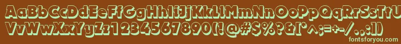 DynarshadowBold Font – Green Fonts on Brown Background