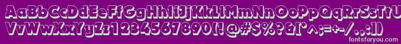 DynarshadowBold Font – Green Fonts on Purple Background