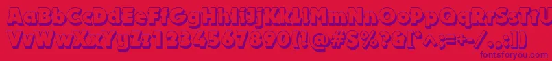 DynarshadowBold Font – Purple Fonts on Red Background