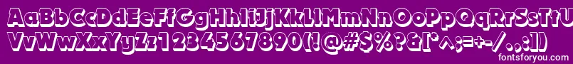 DynarshadowBold-fontti – valkoiset fontit violetilla taustalla