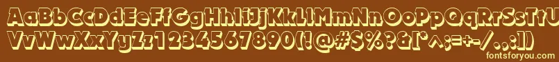 DynarshadowBold Font – Yellow Fonts on Brown Background