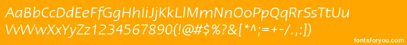 LinotypeErgoItalic Font – White Fonts on Orange Background
