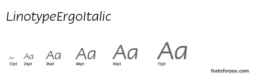 Размеры шрифта LinotypeErgoItalic
