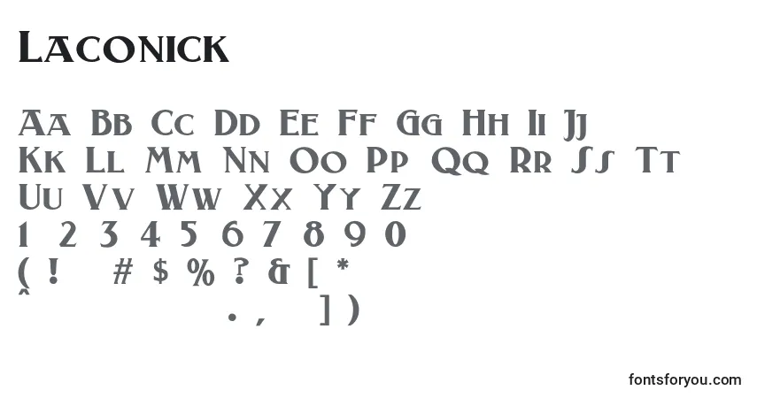 Schriftart Laconick – Alphabet, Zahlen, spezielle Symbole
