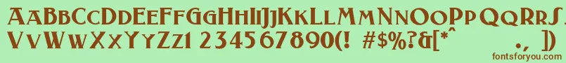 Шрифт Laconick – коричневые шрифты на зелёном фоне