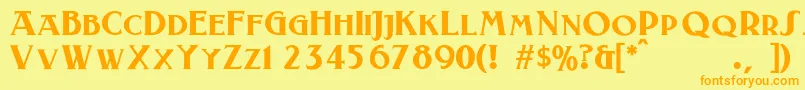 Laconick Font – Orange Fonts on Yellow Background