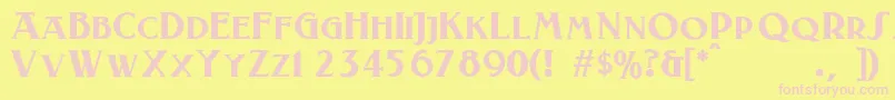 Laconick Font – Pink Fonts on Yellow Background