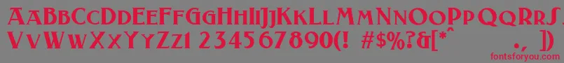 Laconick Font – Red Fonts on Gray Background